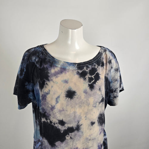 Shoulder Y2K Tie Dye Tunic Mini Dress Sz M