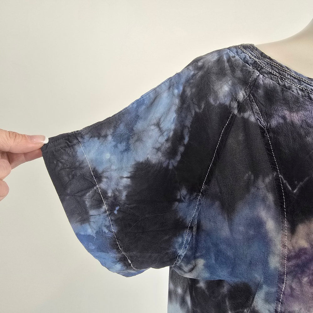 Shoulder Y2K Tie Dye Tunic Mini Dress Sz M