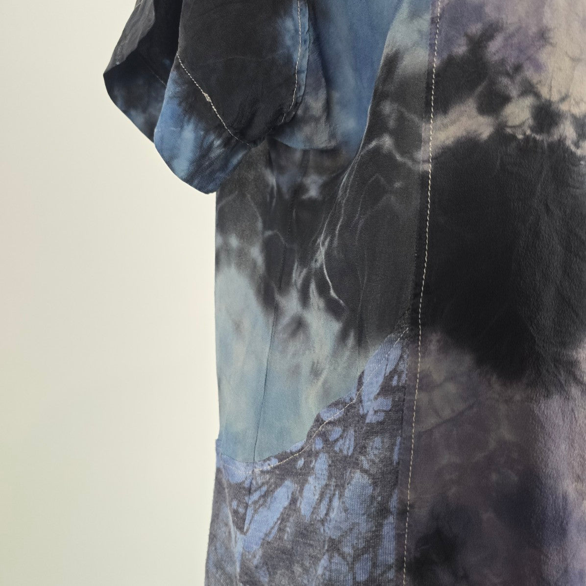 Shoulder Y2K Tie Dye Tunic Mini Dress Sz M