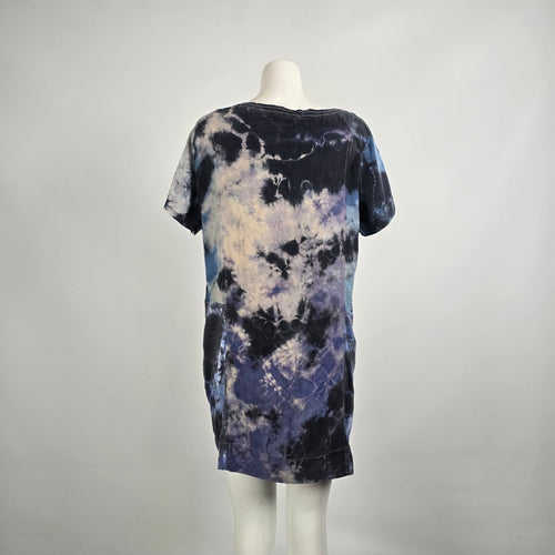 Shoulder Y2K Tie Dye Tunic Mini Dress Sz M