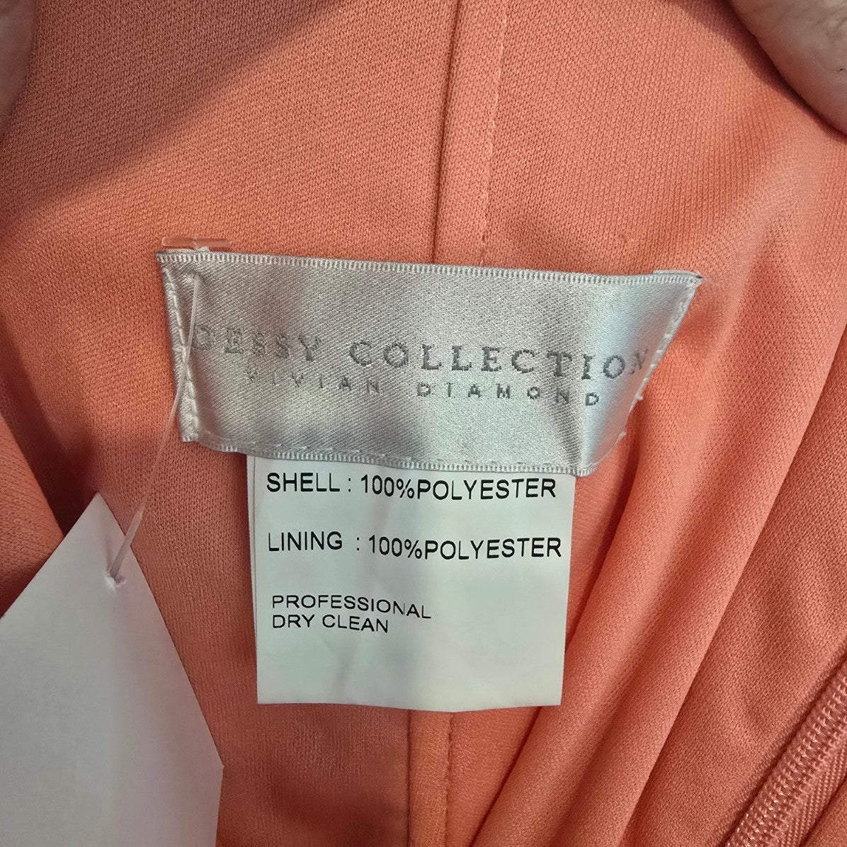 Dessy Collection Coral Strapless Bridesmaid Maxi Dress Size 6
