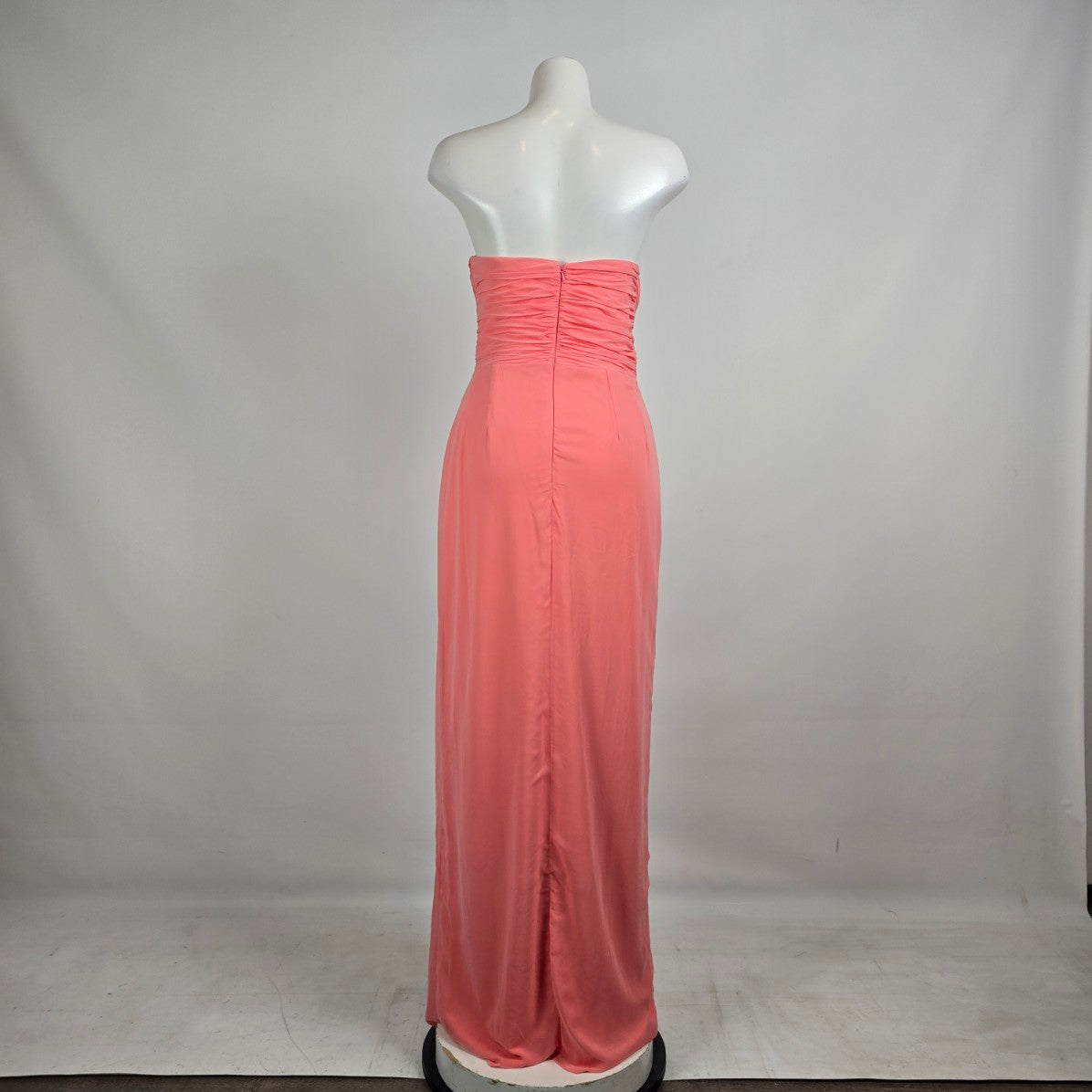 Dessy Collection Coral Strapless Bridesmaid Maxi Dress Size 6