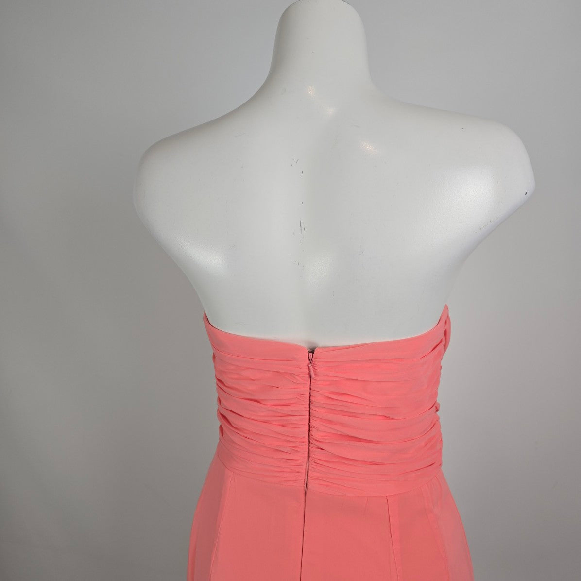 Dessy Collection Coral Strapless Bridesmaid Maxi Dress Size 6