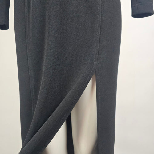 Vintage Lori Ann Black White Off Shoulder Formal Gown Sz 10