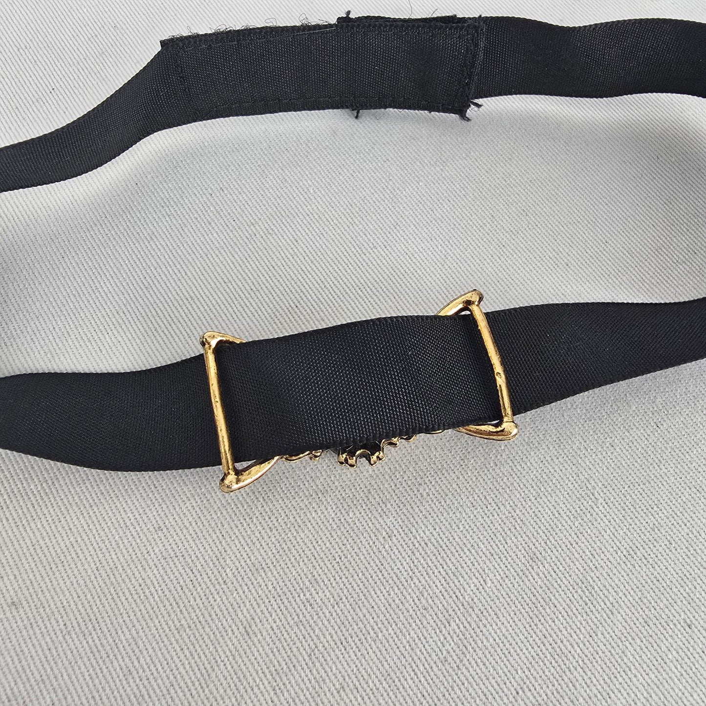 Vintage Black Ribbon Cameo Choker Necklace