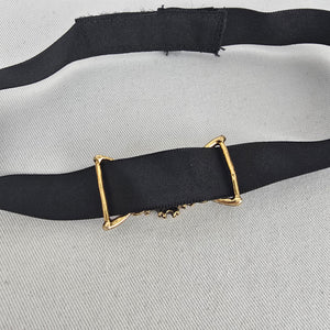Vintage Black Ribbon Cameo Choker Necklace