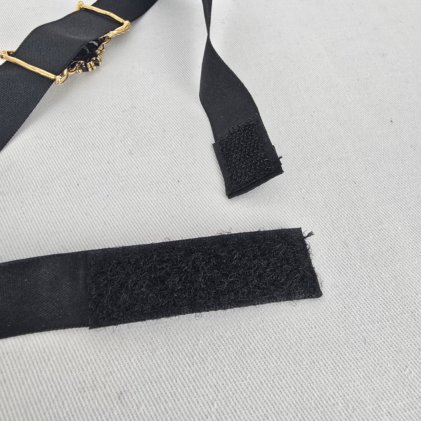 Vintage Black Ribbon Cameo Choker Necklace