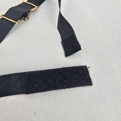 Vintage Black Ribbon Cameo Choker Necklace