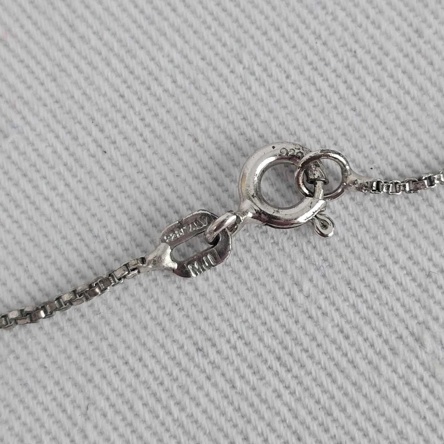 Sterling Silver CZ Rectangle Pendant Necklace