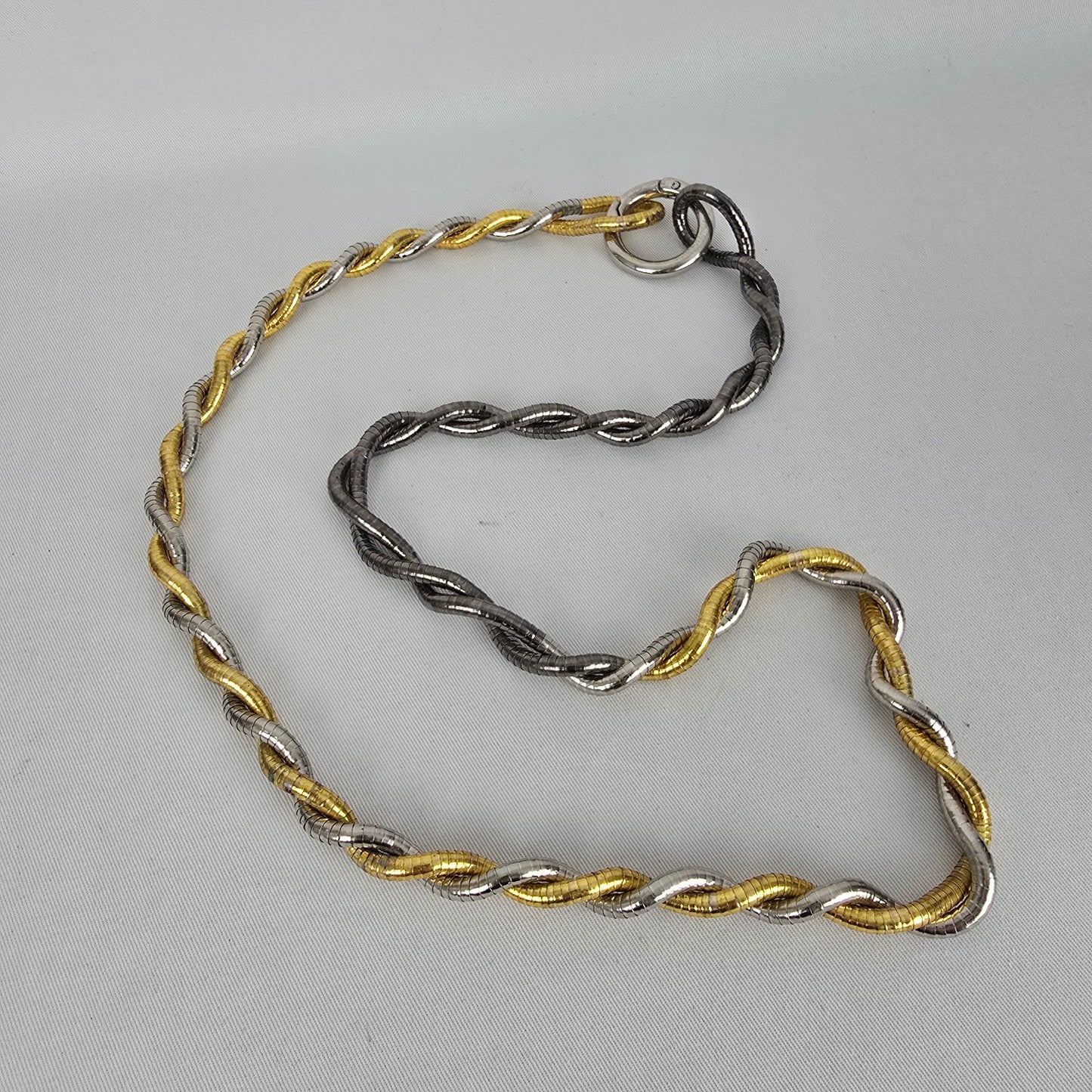 Vintage Mixed Metal Bendable Snake Choker Necklace