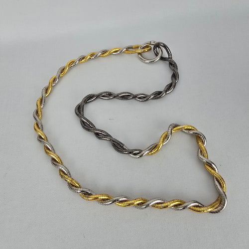 Vintage Mixed Metal Bendable Snake Choker Necklace