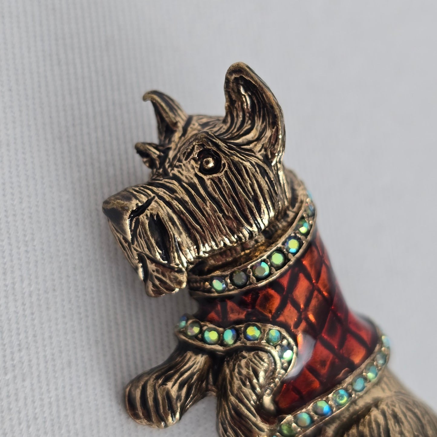 Vintage Scottie Dog Rhinestone Sweater Brooch Pin