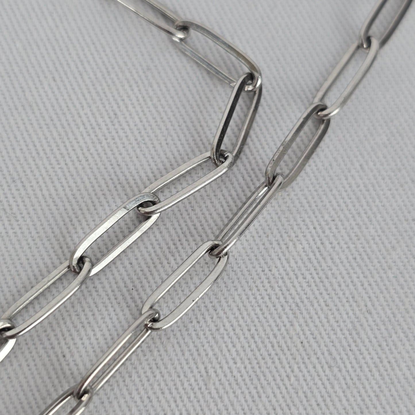 Silver Tone Toggle Heart Pendant Paperclip Necklace