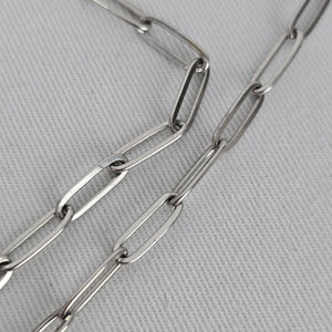 Silver Tone Toggle Heart Pendant Paperclip Necklace