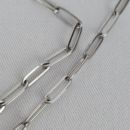 Silver Tone Toggle Heart Pendant Paperclip Necklace