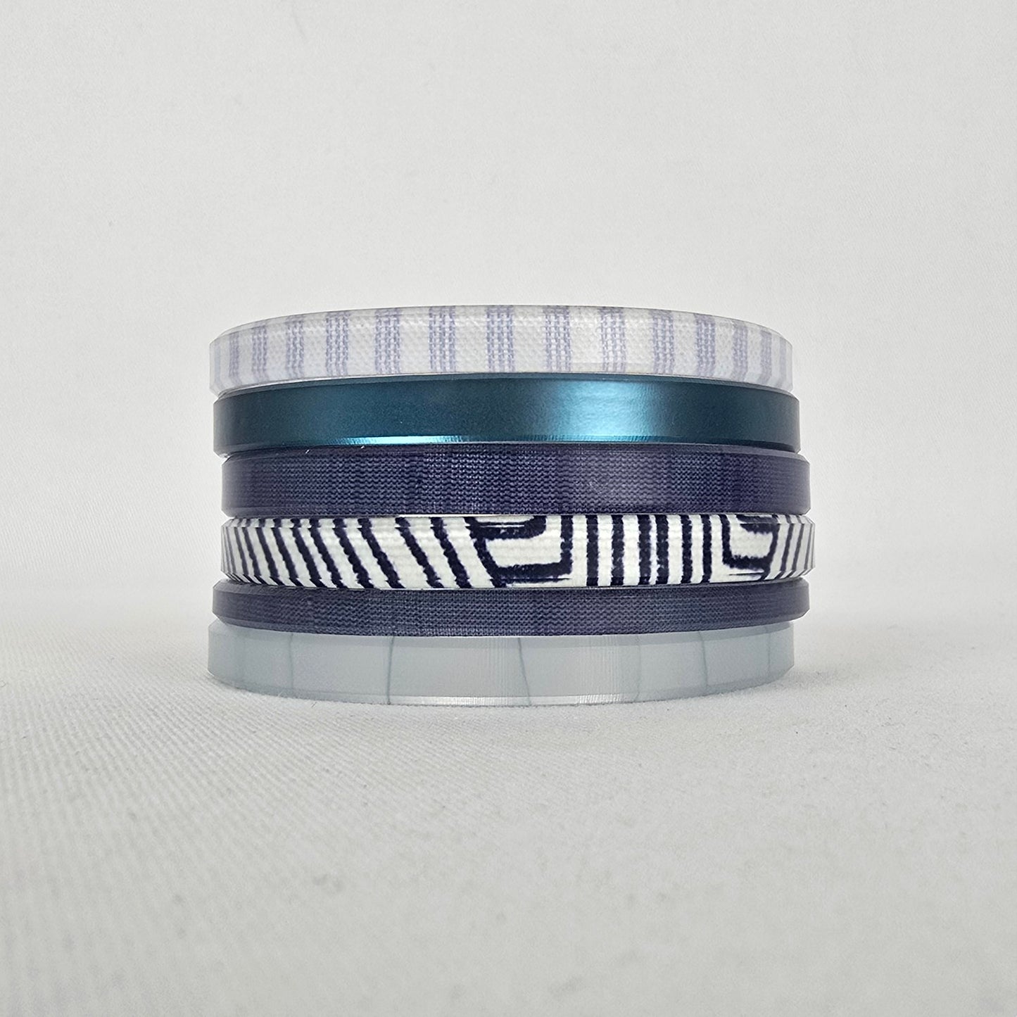 Color By Amber Blue White Stacking Bangle Bracelet Set