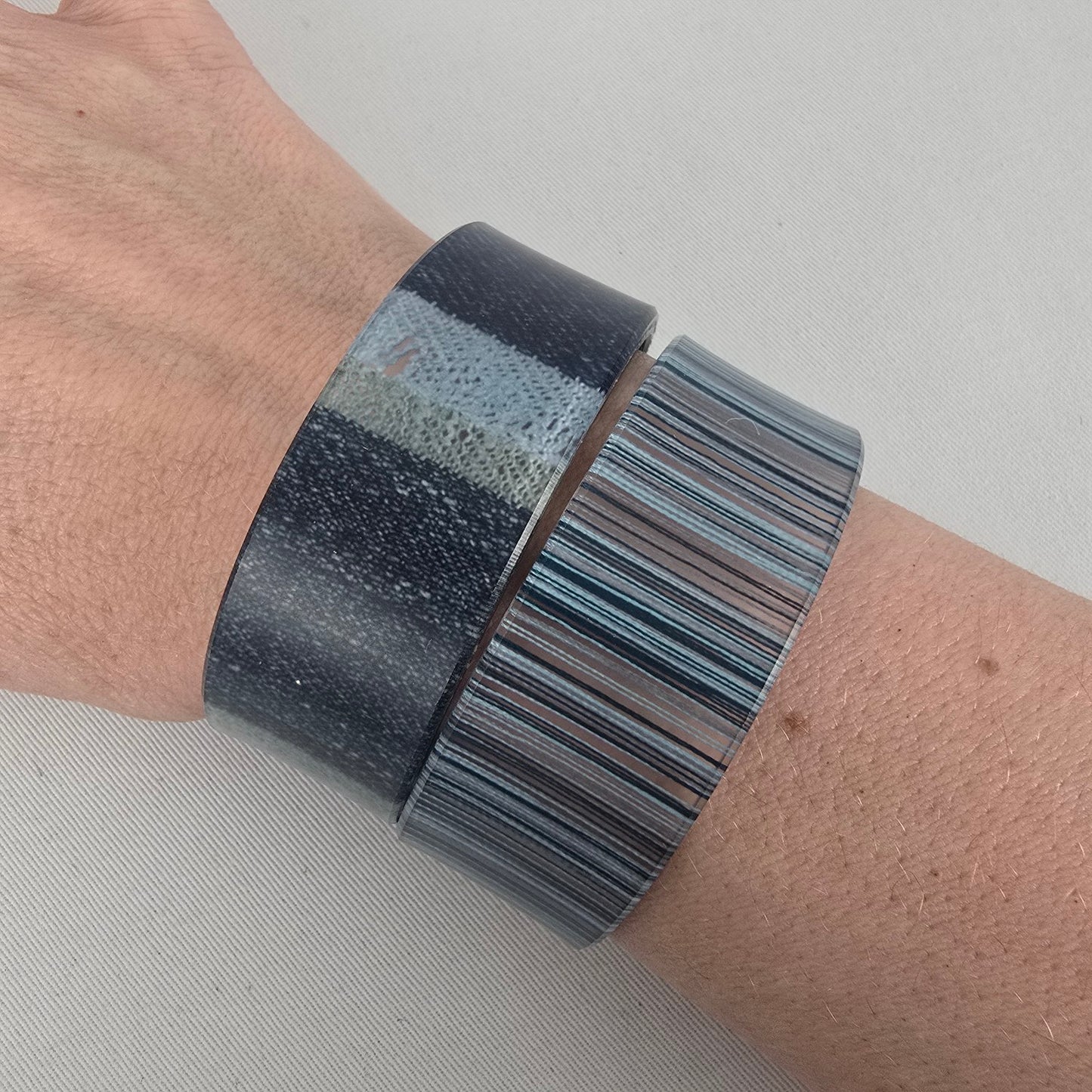 Color By Amber Blue  Wide Cuff Bracelet Set