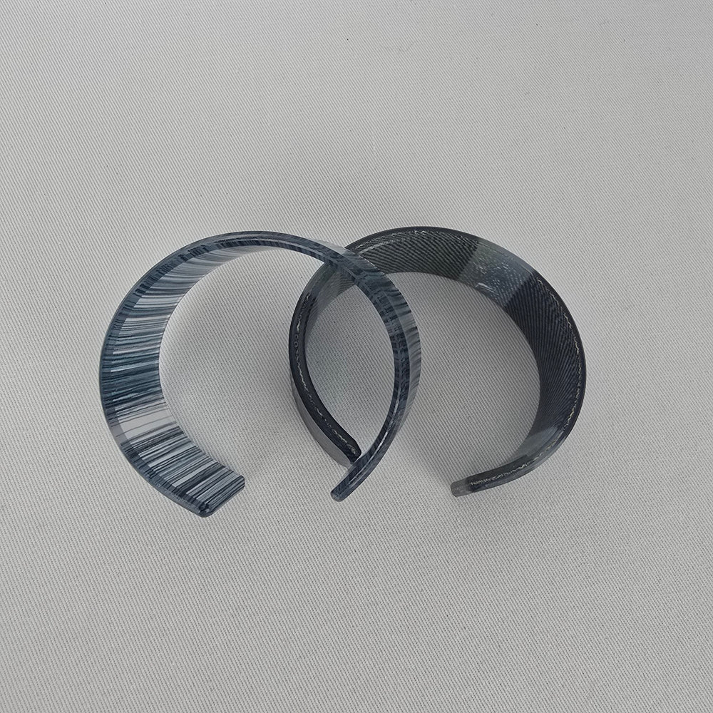 Color By Amber Blue  Wide Cuff Bracelet Set