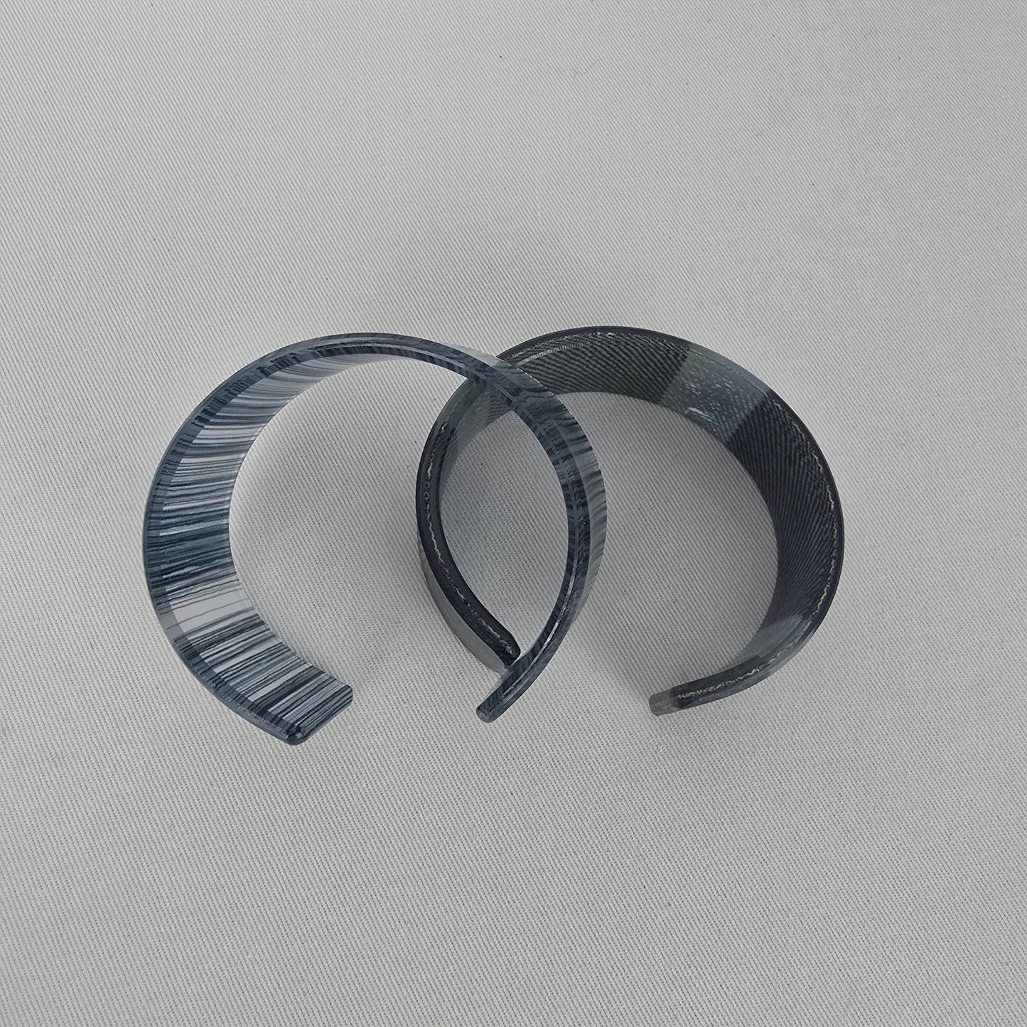 Color By Amber Blue  Wide Cuff Bracelet Set