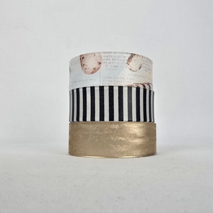 Color By Amber Gold Black White Wide Cuff Bracelet