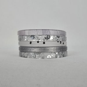 Color By Amber Clear Silver Stacking Bangle Set