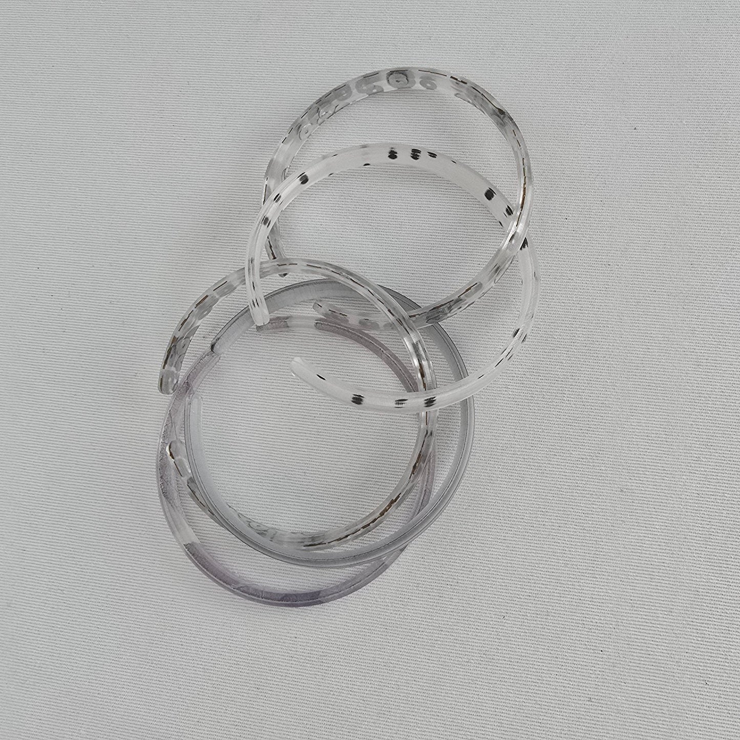 Color By Amber Clear Silver Stacking Bangle Set