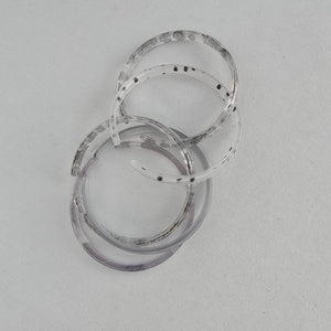 Color By Amber Clear Silver Stacking Bangle Set