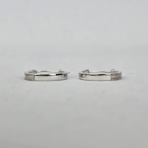 Sterling Silver CZ Channel Set Hoop Earrings