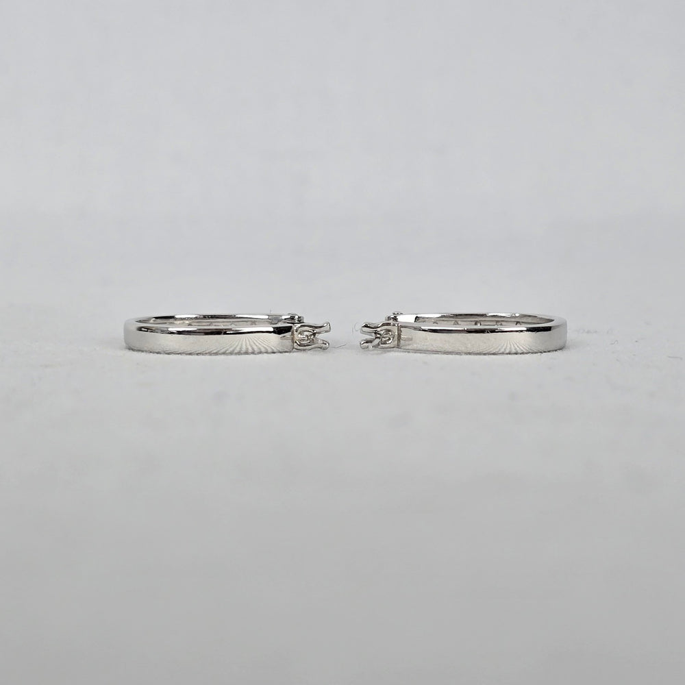 Sterling Silver CZ Channel Set Hoop Earrings