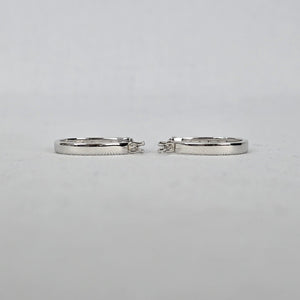 Sterling Silver CZ Channel Set Hoop Earrings