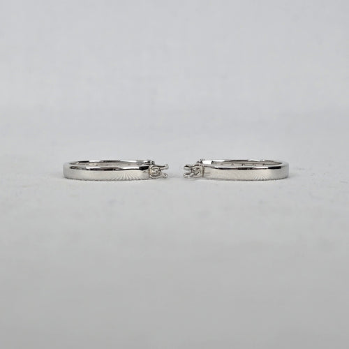 Sterling Silver CZ Channel Set Hoop Earrings