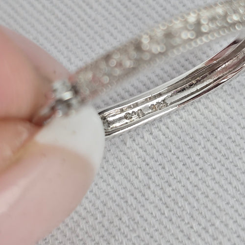 Sterling Silver CZ Channel Set Hoop Earrings