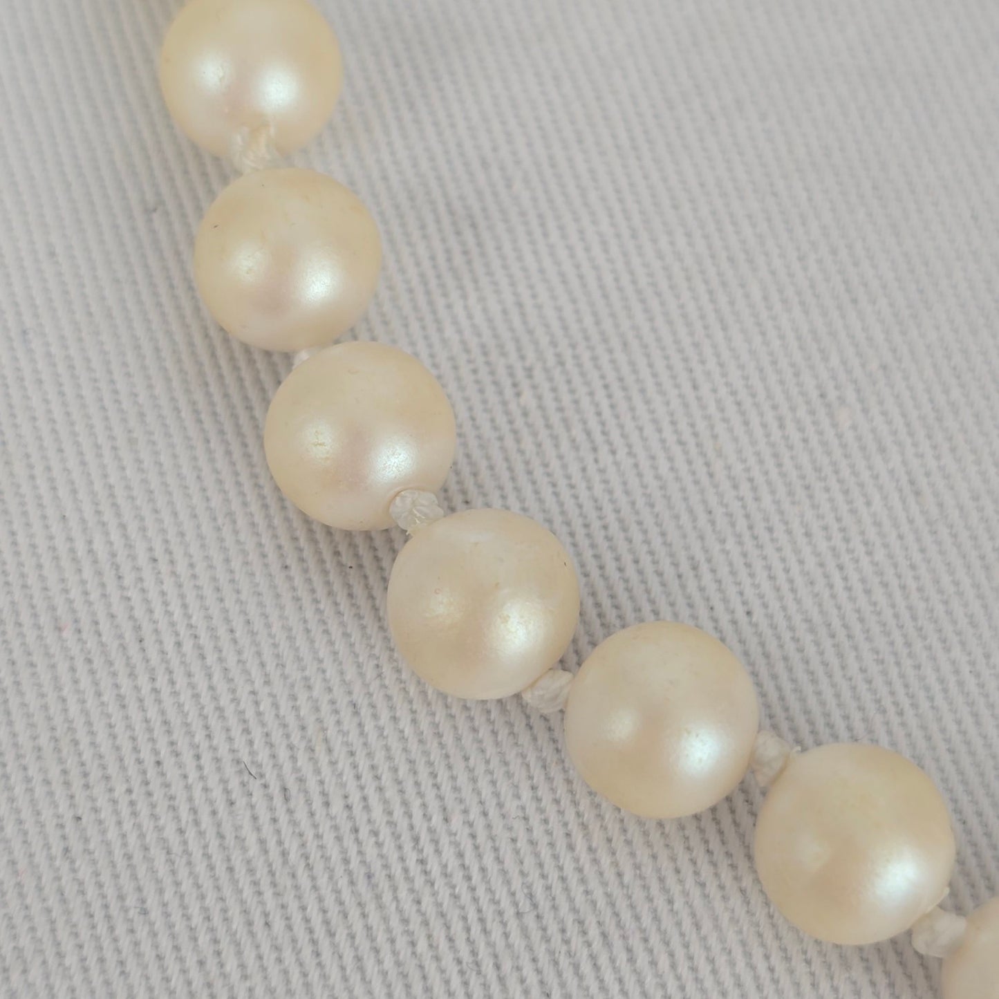 Vintage Faux Pearl Necklace Silver Filigree Clasp
