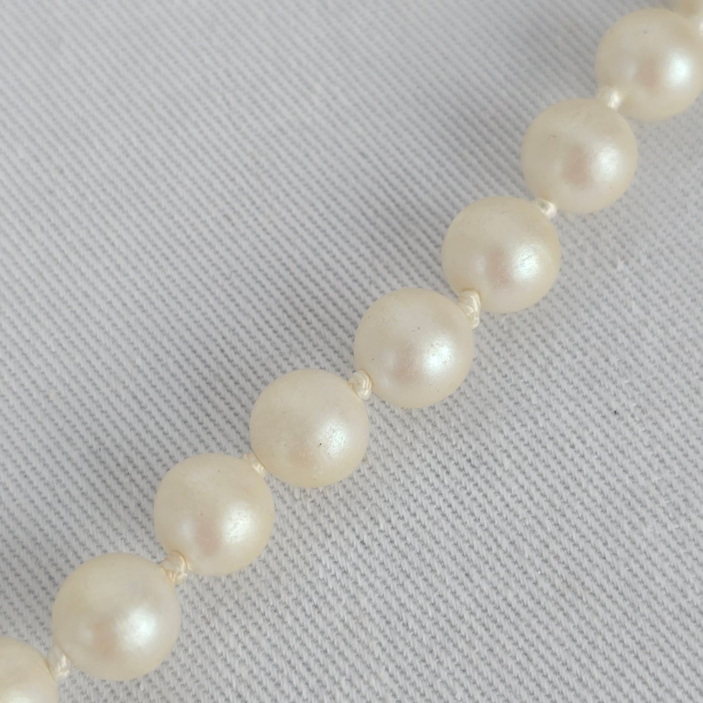 Vintage Faux Pearl Necklace Silver Filigree Clasp