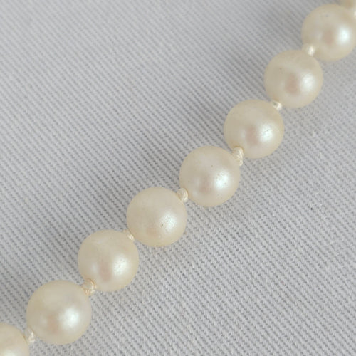 Vintage Faux Pearl Necklace Silver Filigree Clasp