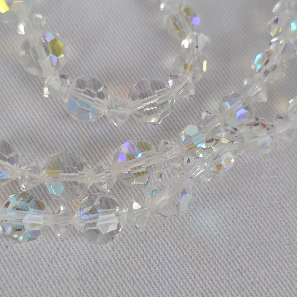 Vintage Aurora Borealis Crystal Multi Strand Necklace