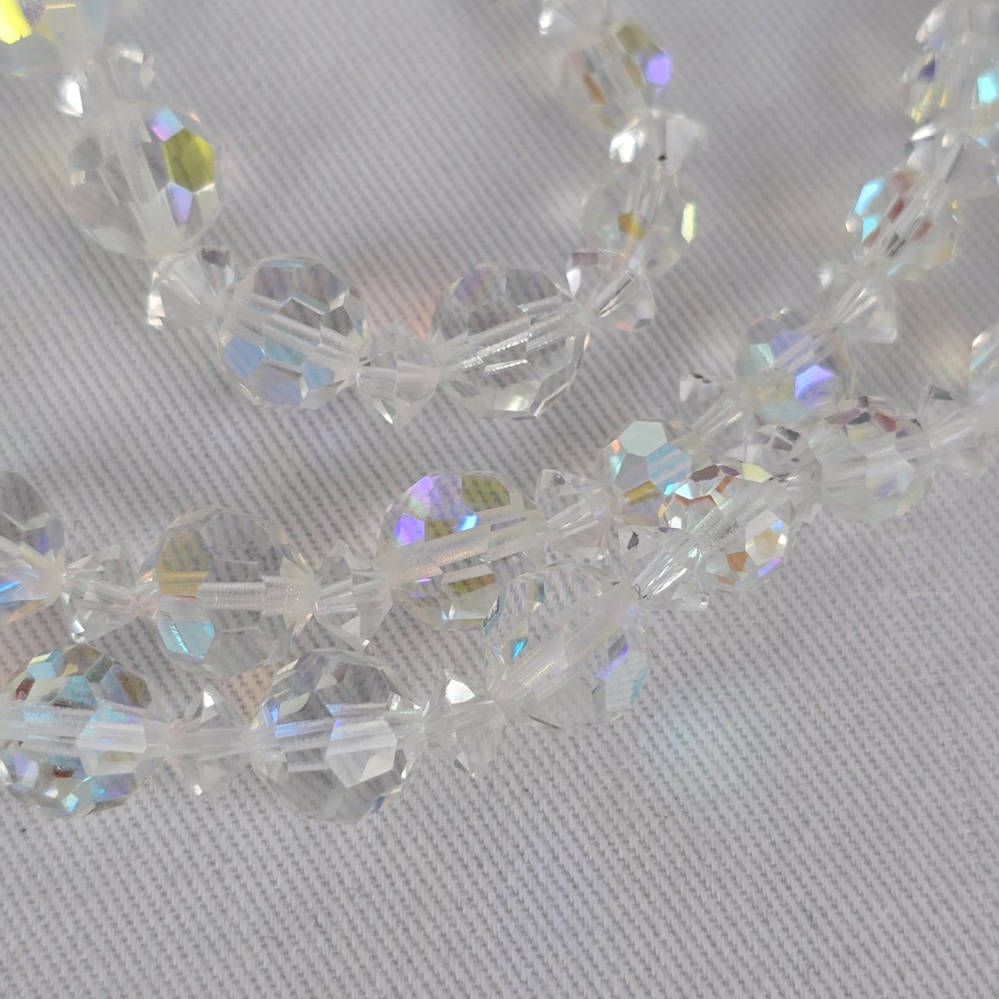 Vintage Aurora Borealis Crystal Multi Strand Necklace