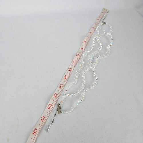 Vintage Aurora Borealis Crystal Multi Strand Necklace