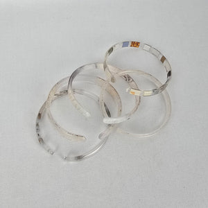 Color By Amber Neutral Floral Stacking Bangle Bracelet Set