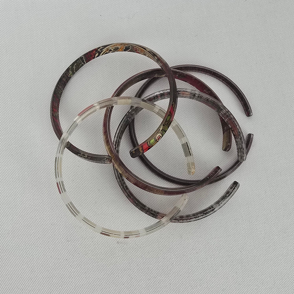 Color By Amber Red Gold Black Stacking Bangle Bracelet Set