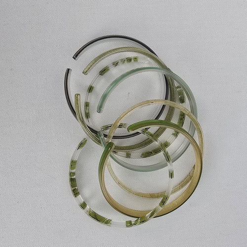 Color By Amber Green Neutral Stacking Bangle Bracelet Set