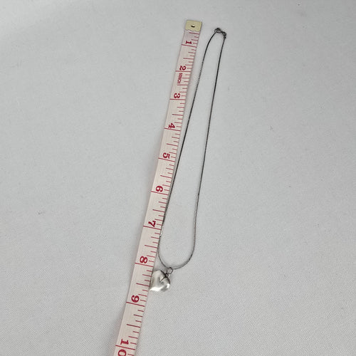 Vintage Silver Tone Heart Pendant Necklace Dainty Minimalist Jewelry