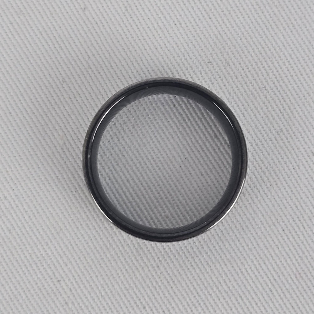 Tungsten Carbide Black Grey Honeycomb Band Ring