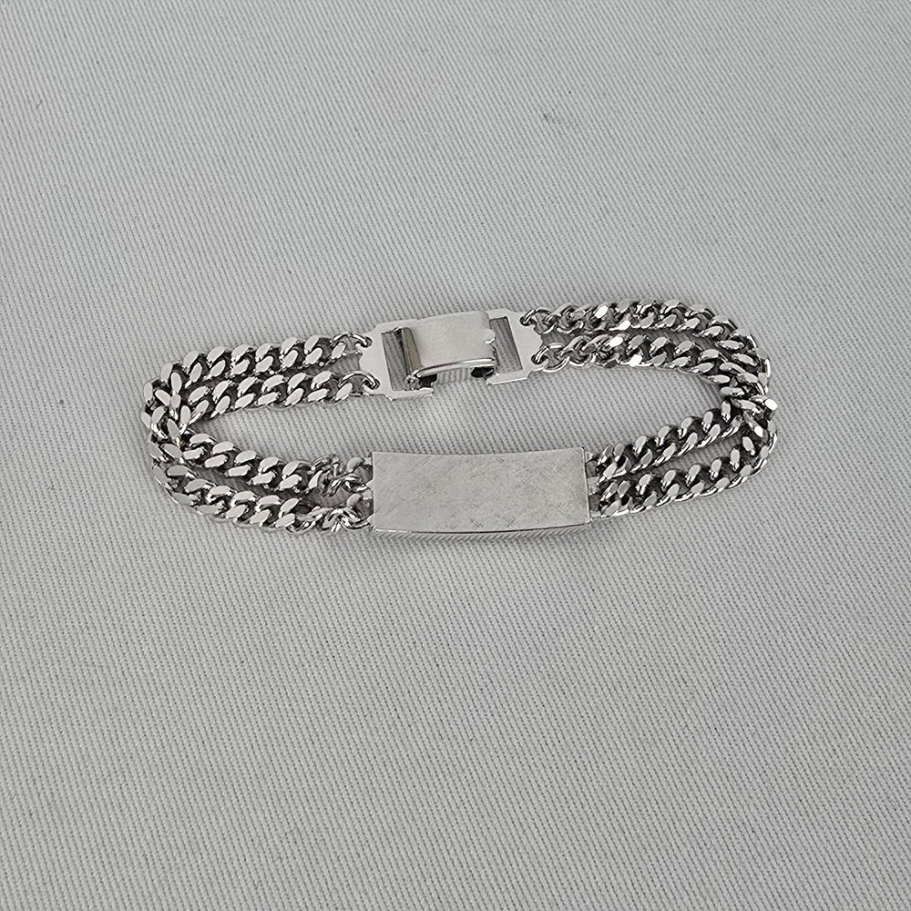 Vintage Speidel Barb ID Bracelet Two Tone Silver Gold Chain
