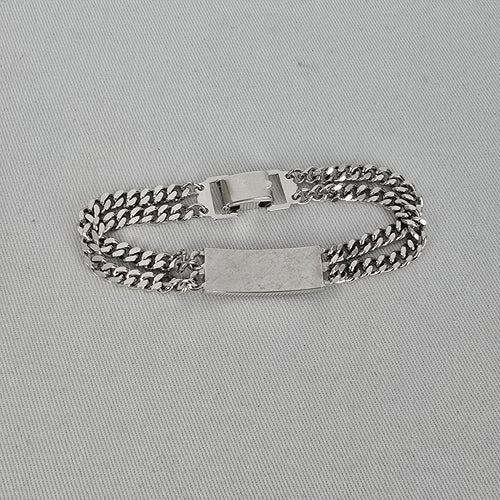 Vintage Speidel Barb ID Bracelet Two Tone Silver Gold Chain