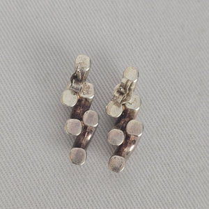 Sterling Silver 925 Swirl Wave Stud Earrings Brushed Textured Design