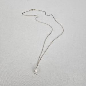 Sterling Silver 925 Marquise CZ Crystal Pendant Necklace Dainty Silver Chain