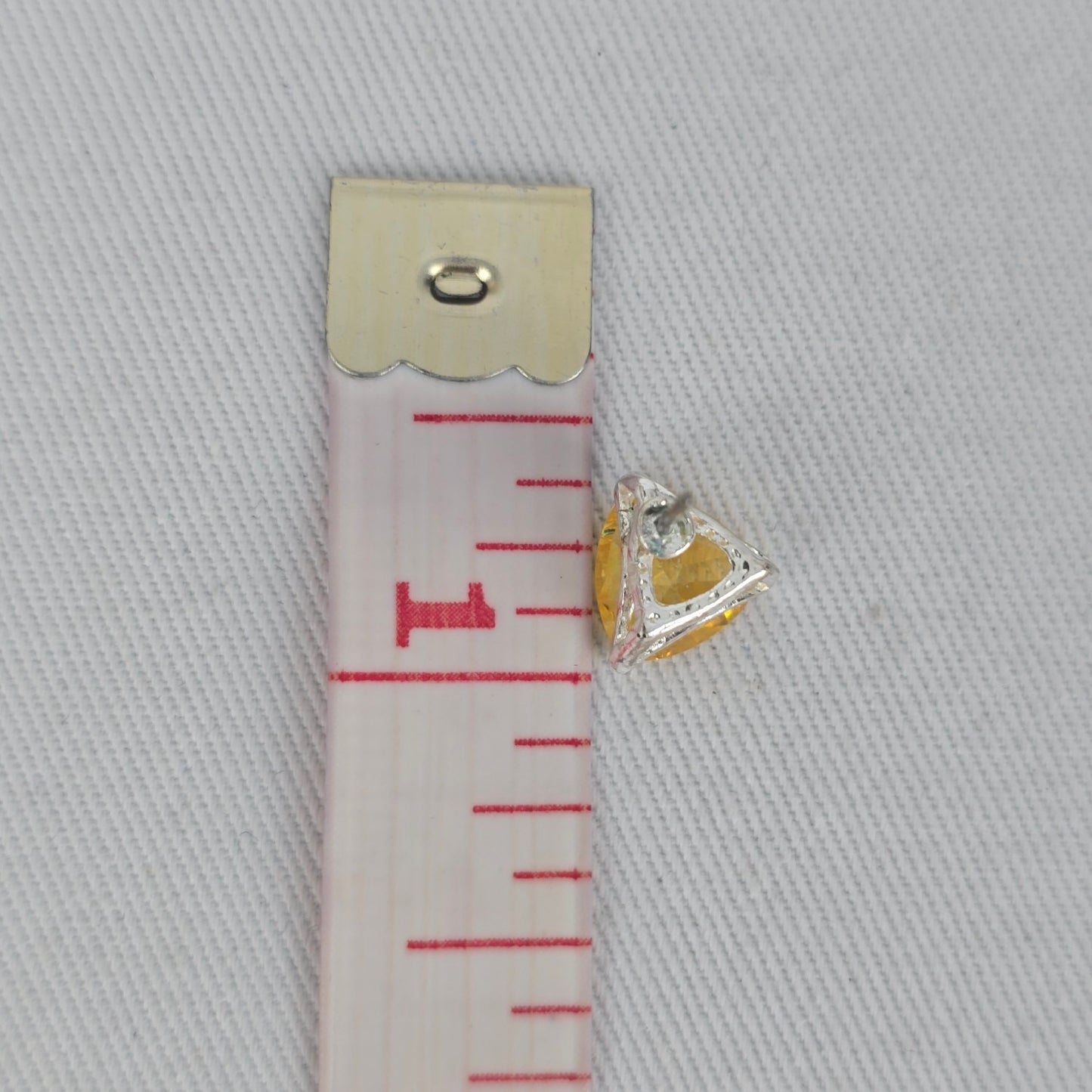 Sterling Silver 925 Yellow Triangle Cut CZ Stud Earrings