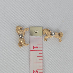 Gold Tone Horse Stud Earrings Equestrian Jewelry