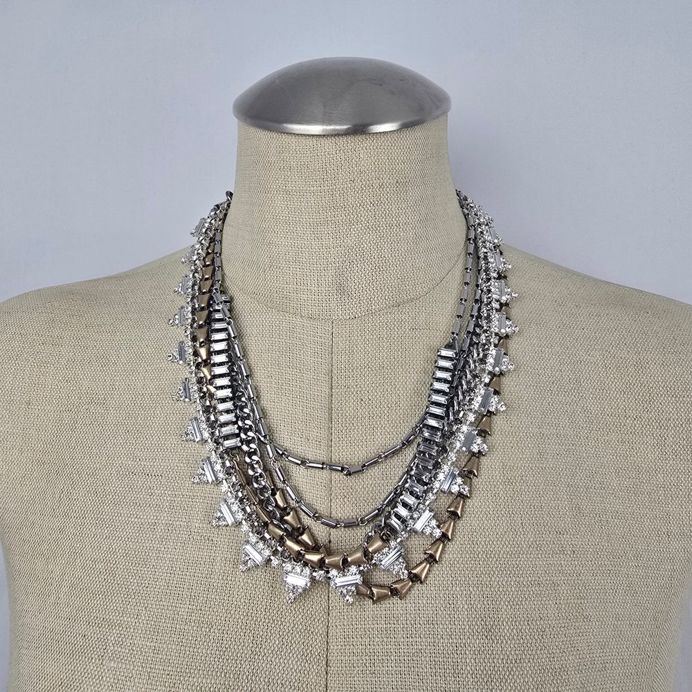 Stella & Dot Sutton Mixed Metal Crystal Statement Necklace